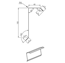 Dessin technique d''un angle avec des dimensions.