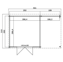 Plan d''un abri de jardin avec dimensions.