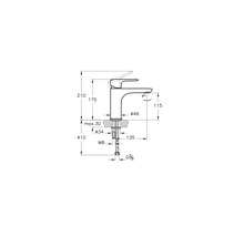 Dessin technique d''un robinet avec indications de dimensions