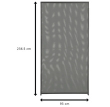 Porte coulissante moustiquaire avec les dimensions 236,5 cm x 93 cm.