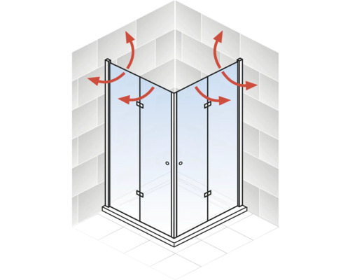 Cabine de douche d''angle avec indicateur de ventilation