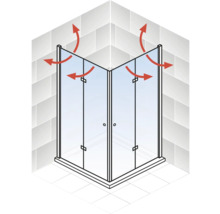 Illustration d''une cabine de douche avec système de ventilation