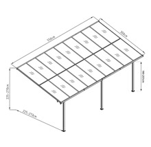 Illustration d''un toit de terrasse avec dimensions