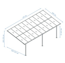 Schéma technique d''un toit de terrasse avec dimensions
