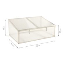 Châssis de culture avec des dimensions de 95 cm x 62 cm x 41 cm.