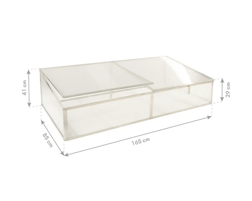 Châssis de couche aux dimensions suivantes : 165 cm de long, 85 cm de large et 41 cm de haut.