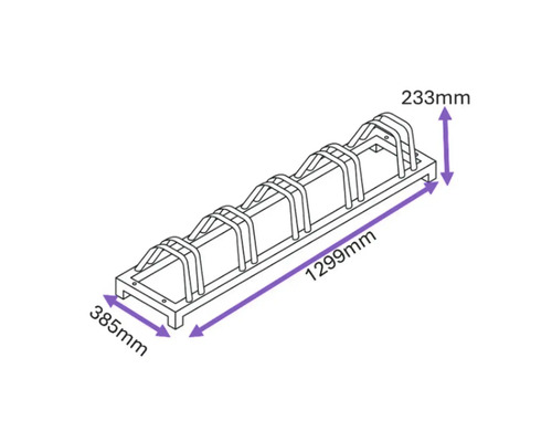 Dessin technique d''un range-vélos avec dimensions