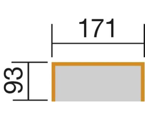 Dessin technique avec dimensions : 171 et 93