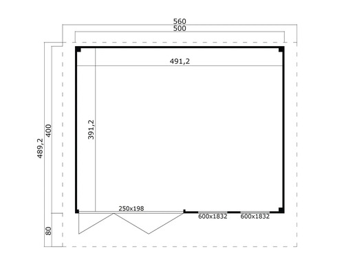Plan d'un abri de jardin avec dimensions