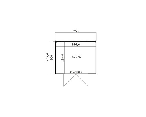 Plan d'un abri de jardin avec dimensions