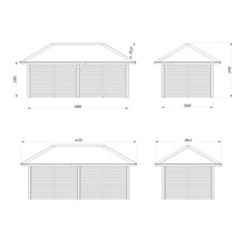 Schéma technique d''un pavillon avec dimensions