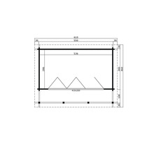 Plan d'un abri de jardin avec dimensions