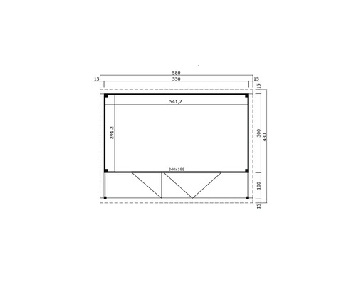 Plan d'un abri de jardin avec dimensions