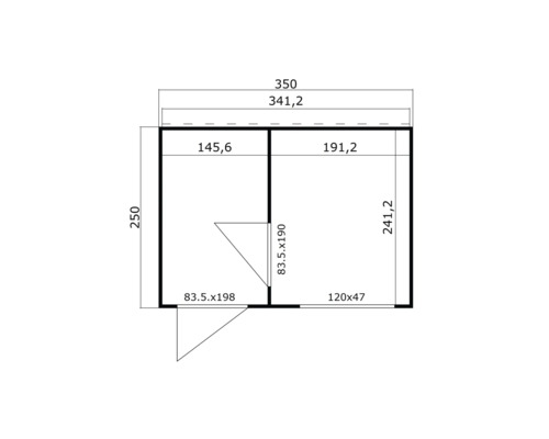 Plan d'un abri de jardin avec dimensions