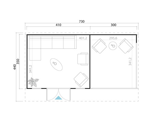 Plan d'un pavillon de jardin avec dimensions