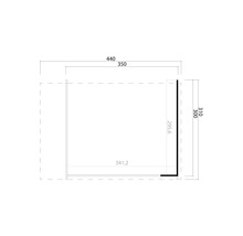 Technische Zeichnung mit den Maßen 440, 350, 310, 300, 295,6 und 341,2.