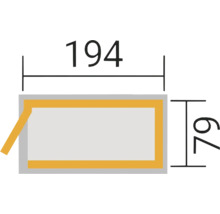 Technische Zeichnung mit den Maßen 194 und 79.