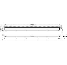Fertigset Duschrinne hansgrohe RainDrain Match 1155 mm edelstahl gebürstet 56042800 ohne Installationsset und den uBox Grundkörper 56042800