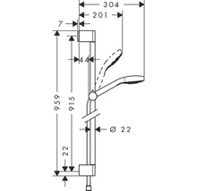 Brausegarnitur hansgrohe Croma Select E Vario chrom weiß glänzend Brausestangenlänge 959 mm 26592400