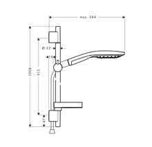 Brausegarnitur hansgrohe Raindance Select S 150 3jet chrom glänzend Brausestangenlänge 1008 mm 27803000