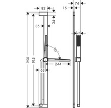 Brausegarnitur hansgrohe Pulsify E 100 1jet EcoSmart chrom glänzend Brausestangenlänge 950 mm 24380000