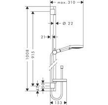 Brausegarnitur hansgrohe Raindance Select S 120 3jet chrom glänzend Brausestangenlänge 1008 mm 26631000