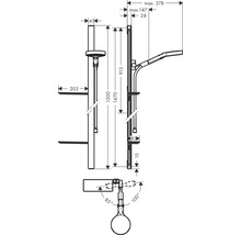 Brausegarnitur hansgrohe Rainfinity 130 3jet EcoSmart chrom glänzend Brausestangenlänge 1500 mm 27674000