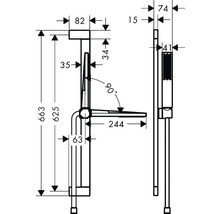 Brausegarnitur hansgrohe Pulsify E 100 1jet EcoSmart+ weiß matt Brausestangenlänge 663 mm 24371700