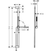 Brausegarnitur hansgrohe Pulsify S 100 1jet EcoSmart+ schwarz matt Brausestangenlänge 950 mm 24383670