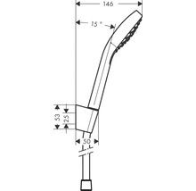 Handbrause Set hansgrohe Croma Select E E 110 1jet eckig mit Brauseschlauch 125 cm chrom/weiß 26424400