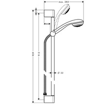 Brausegarnitur hansgrohe Crometta 85 Mono chrom glänzend Brausestangenlänge 959 mm 27729000