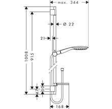 Brausegarnitur hansgrohe Raindance Select E 150 Unica S Puro chrom glänzend Brausestangenlänge 1008 mm 27857000
