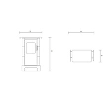 Dessin technique d''une armoire de salle de bains avec indications de dimensions
