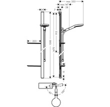 Brausegarnitur hansgrohe Raindance Select S 120 3jet chrom glänzend Brausestangenlänge 1500 mm 27646000