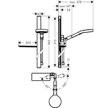 Brausegarnitur hansgrohe Rainfinity 130 3jet EcoSmart chrom glänzend Brausestangenlänge 945 mm 27672000