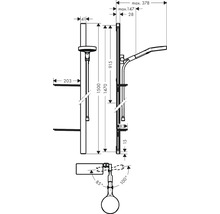 Brausegarnitur hansgrohe Rainfinity 130 3jet chrom glänzend Brausestangenlänge 1500 mm 27673000