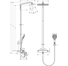Duschsäule inkl. Badewannenthermostat hansgrohe Raindance E 360 1jet chrom glänzend 27113000