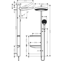 Unterputz Duschsystem mit Hand- und Kopfbrause hansgrohe Rainfinity 360 1jet weiß matt 26842700