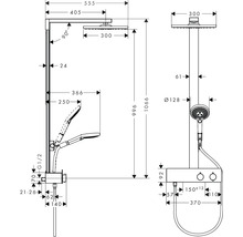 Duschsäule inkl. Thermostat hansgrohe Raindance E 300 1jet EcoSmart chrom glänzend 27362000