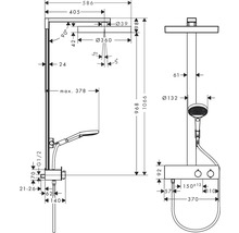 Duschsäule inkl. Thermostat hansgrohe Rainfinity 360 1jet chrom glänzend 26853000
