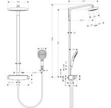 Duschsäule inkl. Thermostat hansgrohe Raindance Select E 300 2jet EcoSmart chrom glänzend 27282000