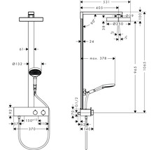 Duschsäule inkl. Thermostat hansgrohe Rainfinity 250 1jet EcoSmart schwarz matt 28742670