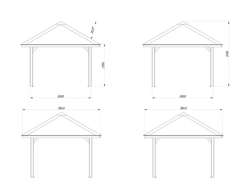 Plan de construction d''un pavillon avec cotes