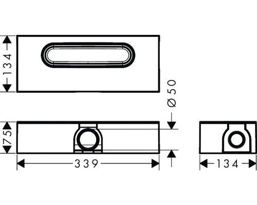 Schéma technique d''un siphon avec indications de mesure