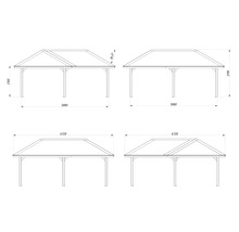 Schéma technique d''un pavillon avec dimensions
