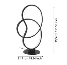 Dekorative Tischleuchte mit den Maßen 39,5 cm Höhe und 21,7 cm Breite