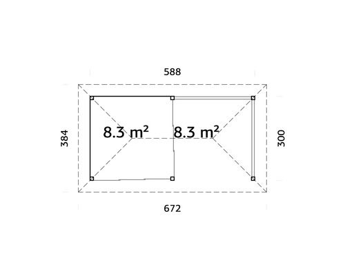 Plan avec les dimensions d''un abri de jardin