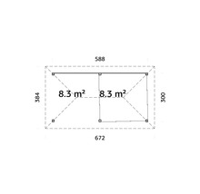 Plan d''un abri de jardin avec indication des dimensions