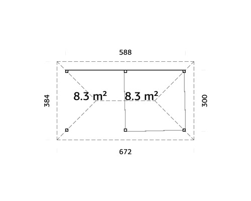 Grundriss mit Abmessungen und Flächenangaben