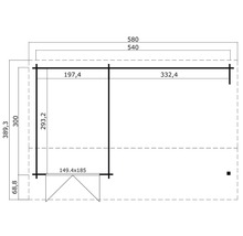 Plan avec dimensions d''un abri de jardin